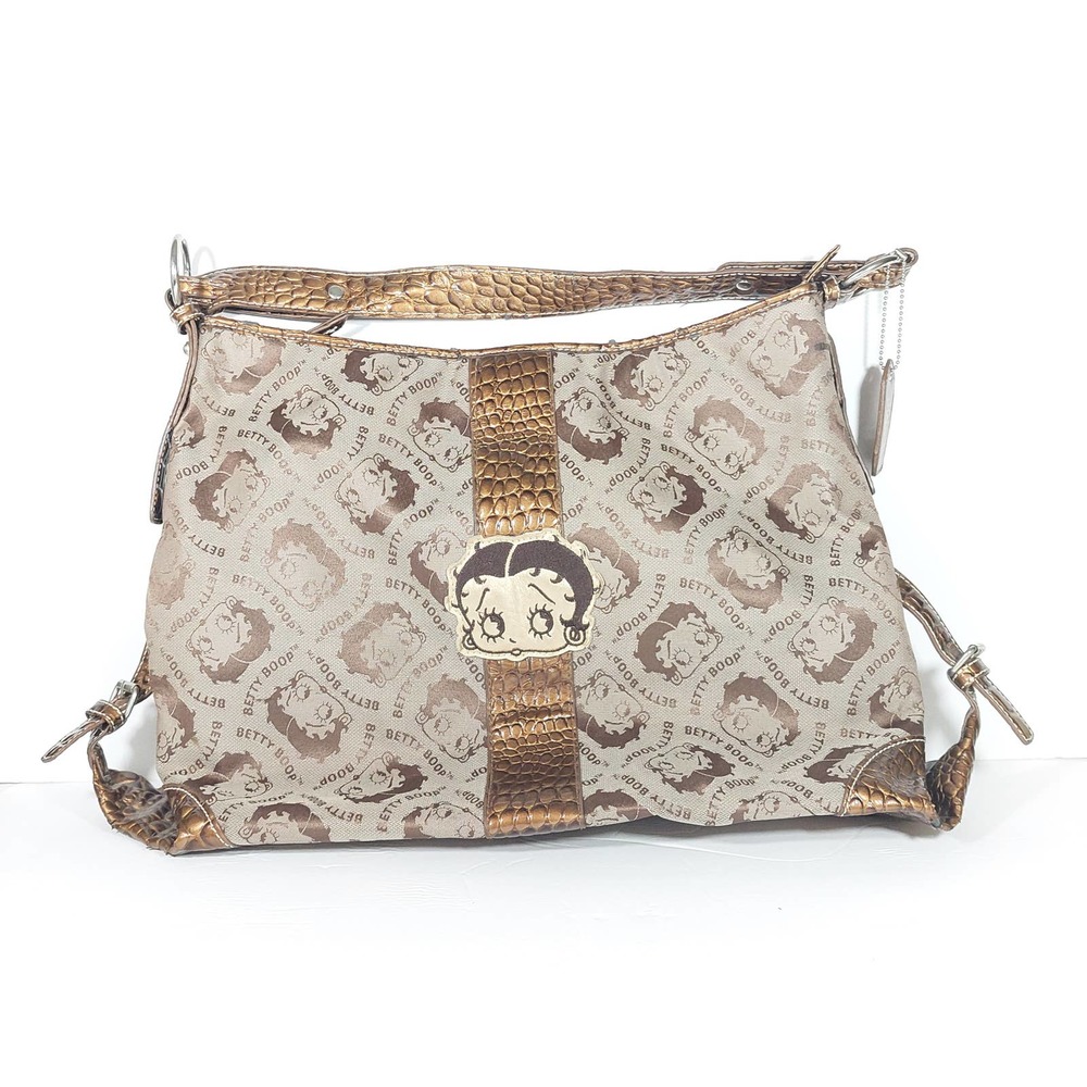 Betty Boop 2008 King Features Brown Monogram Shoulder Women's Zipper Bag